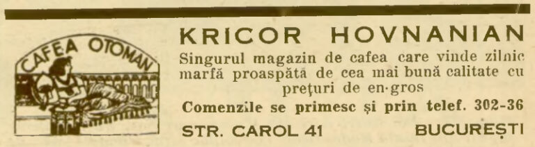Kricor Hovnanian cafea Realitatea Ilustrata 1933 01 19 Nr 312